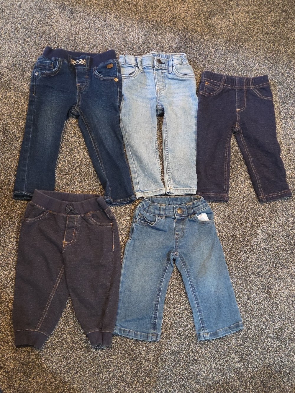 5 Assorted Pairs Of 12 Months Baby Boy Jeans